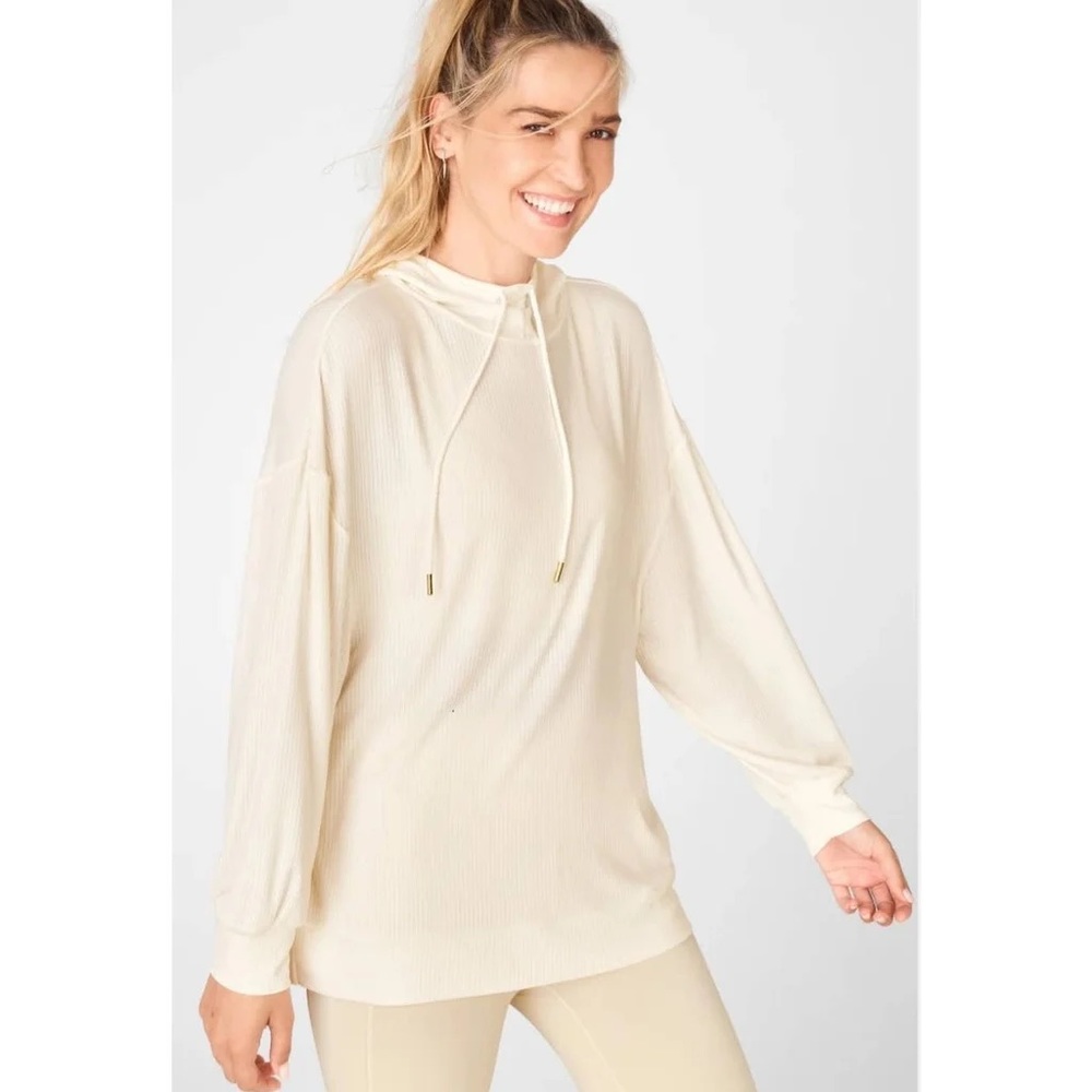 NWOT Fabletics Ambrose Rib Lightweight Oversized Soft Athleisure Hoodie Small